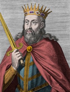 Denis de Portugal (le Roi Agriculteur) - Denis I de Portugal (1261-1325) (le Roi Troubadour - le Père de la Patrie - le Libéral) - gravure