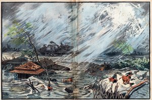Dévastation causée par le tsunami à Sanriku, Japon