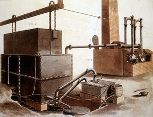 Diagramme expliquant la production de gaz de houille, Londres 1815 - Unknown artist