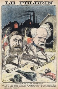 Disputes entre les socialistes Jean Jaurès (à gauche) et Henri Rochefort (à droite). Illustration dans « Le Pèlerin » du 19 juin 1898. - Unknown artist