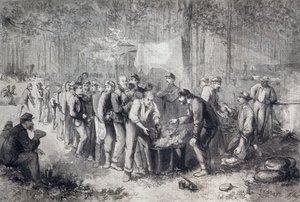Distribution de rations à une unité militaire nord-américaine, États-Unis d