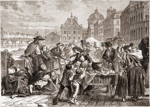 Distribution de nourriture aux paysans affamés vers 1820 - dans « L