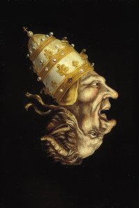 Double portrait avec pape et diable (image inversée)