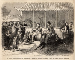 Consultations du Dr. Joubert à Se-Mao (Chine) après avoir soigné un soldat grièvement blessé - Unknown artist