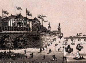 Dresde, Allemagne : vue du Belvédère dans « Le Monde Illustré 168 vues » sans date (fin XIXe siècle) - Unknown artist