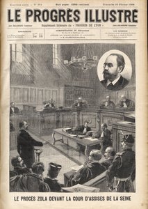 Affaire Dreyfus : Émile Zola (1840-1902) au tribunal de la Seine pour le procès d
