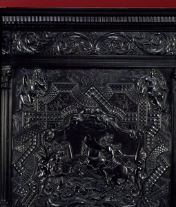 Pratique en ébène. Horatius Cocles, héros romain, défend le pont Sublicius à Rome contre l