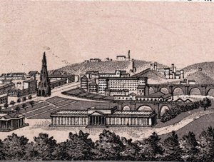 Édimbourg, Écosse : vue de la ville depuis le château d