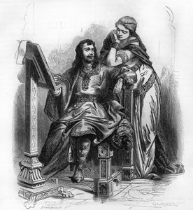 Eginhard, historien de la période carolingienne avec Emma, sa femme - Unknown artist