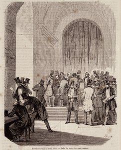 Élections du 23 avril 1848 : salle de vote dans une section - dans « Histoire populaire contemporaine »