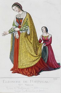 Éléonore du Portugal (1434-1476), épouse de Frédéric III de Habsbourg, empereur allemand (1415-1493). Gravure du 19ème siècle - Unknown artist