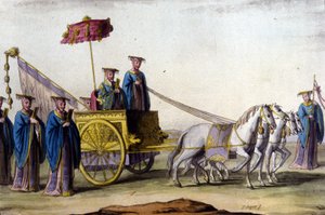 Empereur de la dynastie Ming sur son char - dans « Le costume ancien et moderne » par J. Ferrario, éd. Milan - Unknown artist