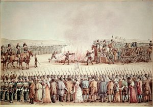 Les marchandises anglaises brûlées par ordre de Napoléon Ier Bonaparte pendant le blocus continental en 1806 - Unknown artist