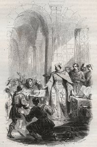 Ermesinde, comtesse de Luxembourg - Charte de poste accordée par Ermesinde Ière de Luxembourg aux habitants de Luxembourg en 1243 - Gravure de 1868 dans « Histoire de Belgique depuis les temps primitifs jusqu