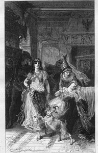 Esmeralda et Fleur-de-Lys. Illustration de "Notre-Dame de Paris" de Victor Hugo (1802-1885). Gravure de la fin du 19ème siècle. - Unknown artist