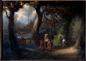 Évangélisation : Missionnaires sur les rives en Amérique du Sud portés par les Indiens - Unknown artist