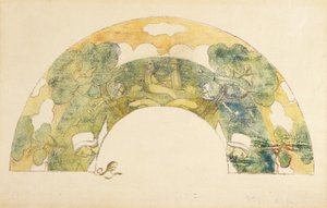 Éventail - Bretons au bord de la mer - Unknown artist
