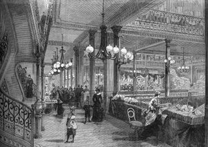 Extensions des magasins « Bon Marché » : nouvelle galerie menant au Buffet. Paris 1880.