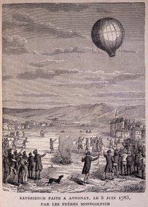 Expérience faite à Annonay le 5 juin 1783 par les frères Montgolfier - dans «Les Contemporains», n.d. fin 19e siècle