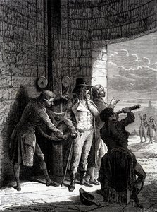 Expérience du télégraphe Chappe réalisée le 12 juillet 1793, de Ménilmontant à Saint-Martin-du-Tertre devant les commissaires de la Convention - dans « Les merveilles de l