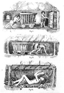 Exploitation du travail des enfants dans les mines de charbon anglaises - Unknown artist