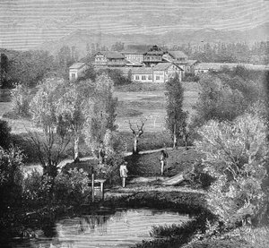Vue extérieure de la pisciculture de Huningue. Dans "Album de la Science", Éditions Jouvet - Unknown artist