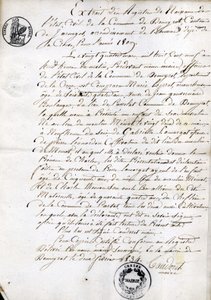 Extrait du registre de naissance de l
