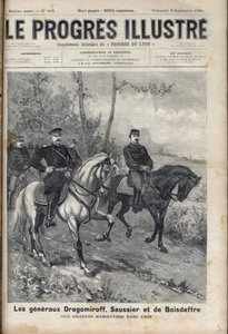RELATIONS FRANCO-RUSSES - Général français Saussier et général russe Dragomirov Mikhaïl Ivanovitch Dragomirov (Michael Ivanovich Dragomiroff) (1830-1905) et Raoul François Charles Le Mouton de Boisdeffre lors des manœuvres de l