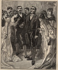 Diamants célèbres : le banquier Vanlerberghe montrant un faux Régent au début du 19ème siècle. Gravure de 1885 dans « Les arts et métiers illustrés » par Adolphe Bitard