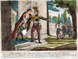 Adieux du Prince Joseph (Jozef) Antoni Poniatowski (1763-1813) à sa famille, gravure de l