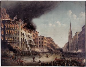 Incendie du musée américain de Barnum, New York (?) - Unknown artist
