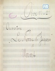 Première page de partition pour hautbois de Le nozze di Figaro, opéra par Mozart (XIXe siècle) - Unknown artist