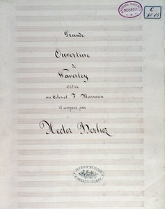 Première page de la partition musicale de Waverley opus 1, ouverture, par Hector Berlioz - Unknown artist