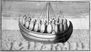Flotte de soldats romains - gravure - Unknown artist