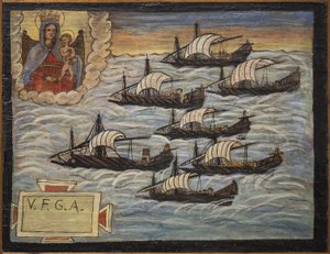 Ancien ex-voto marin, offrande populaire en gage de dévotion et de gratitude du marin survivant aux dangers de la mer venant de l