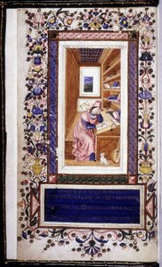 Francesco Petrarca (Pétrarque) (1304 - 1374), miniature du 15ème siècle. Bibliothèque Trivulziana. Milan - Unknown artist