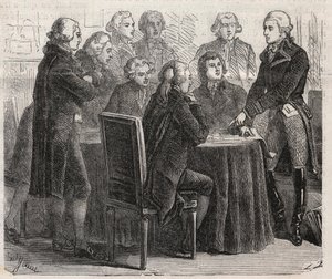 Révolution française : le comte Louis Marie de Narbonne-Lara présentant ses plans dans les comités de l