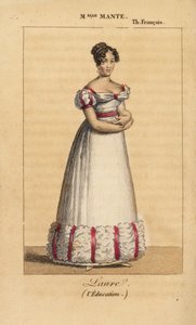 Actrice française Louise-Charlotte-Theophile-Delphine Escoffie ou Mlle Mante dans le rôle de Laure dans la pièce L