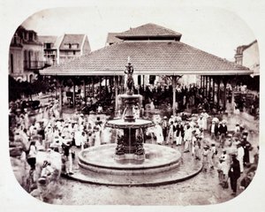 Colonies françaises : vue de la marche de Pointe-à-Pitre sur l