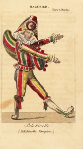 Danseur comique et mime français Charles-François Mazurier en Polichinelle dans Polichinelle Vampire par Théodore de Banville au Théâtre de la Porte Saint-Martin - Unknown artist