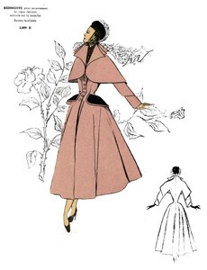 Mode française, conception du manteau Redingote.