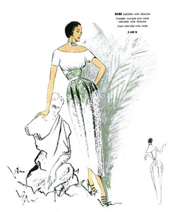 Mode française, robe brodée.