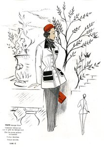 Mode française, création de vêtements en laine.
