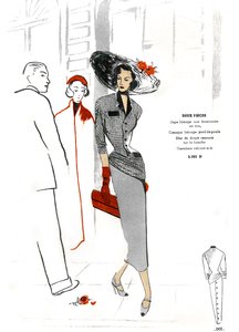 Mode française, conception de vêtements en deux pièces.