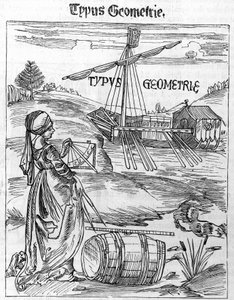 Frontispice de la géométrie dans la «Margarita Philosophica» de Gregor Reisch (1467-1525) - Unknown artist