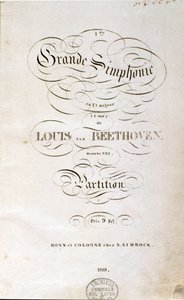 Frontispice de la première édition allemande de la partition de la Symphonie n° 1 en do majeur par le compositeur allemand Ludwig van Beethoven (1799-1800) - Unknown artist