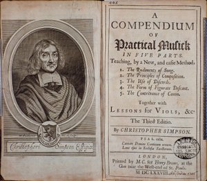Frontispice du Compendium de musique pratique avec portrait de Christopher Simpson - Unknown artist