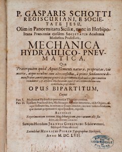Frontispice de Mechanica Hydraulico Pneumatica par Gaspar Schott - Unknown artist