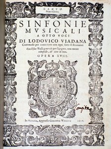 Frontispice de la partition musicale de Sinfonie musicali par Ludovico Viadana - Unknown artist
