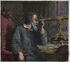 Galileo Galilei et son télescope - Unknown artist